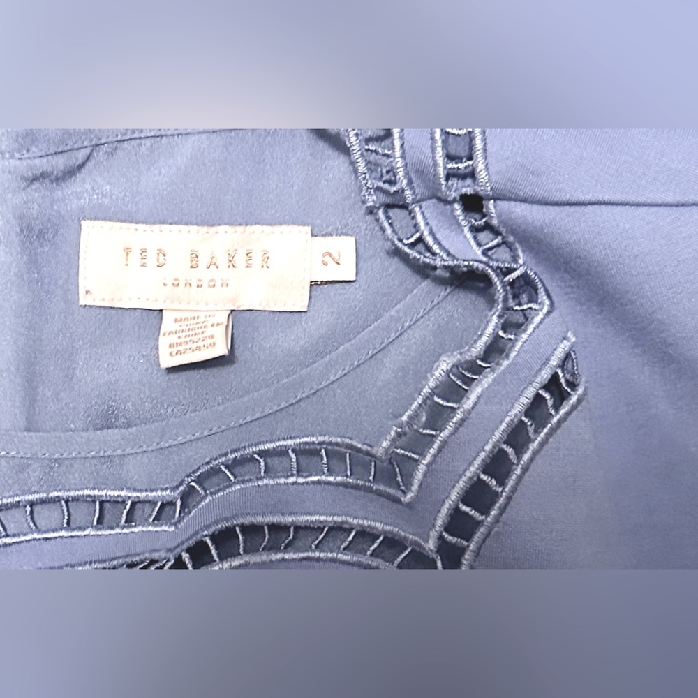 Ted Baker London Light Blue Scallop-Trim Mini Dress - Picture 9 of 11